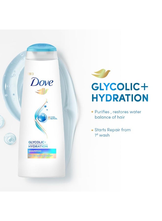Dove Glycolic + Hydration Shampoo 180 ml with 5% Hydra-Glycol for Upto 100 hours of hydrated, fluid hair. - Image 2